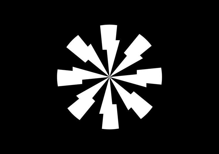 a black and white photo with arrows in the center, on a dark background that appears to be an abstract pattern