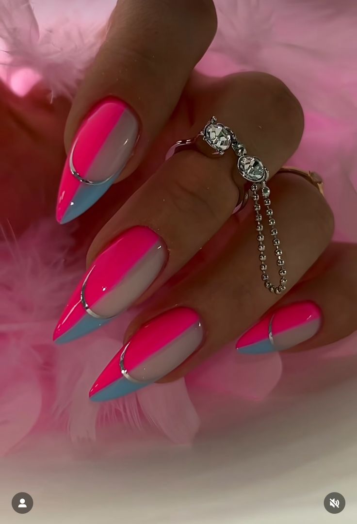 Video Tik Tok, Pop Art Nails, Unghie Sfumate, August Nails, Stiletto Nails Designs, Dope Nail Designs, Nails 2024, Neon Nails, Coffin Nails Designs