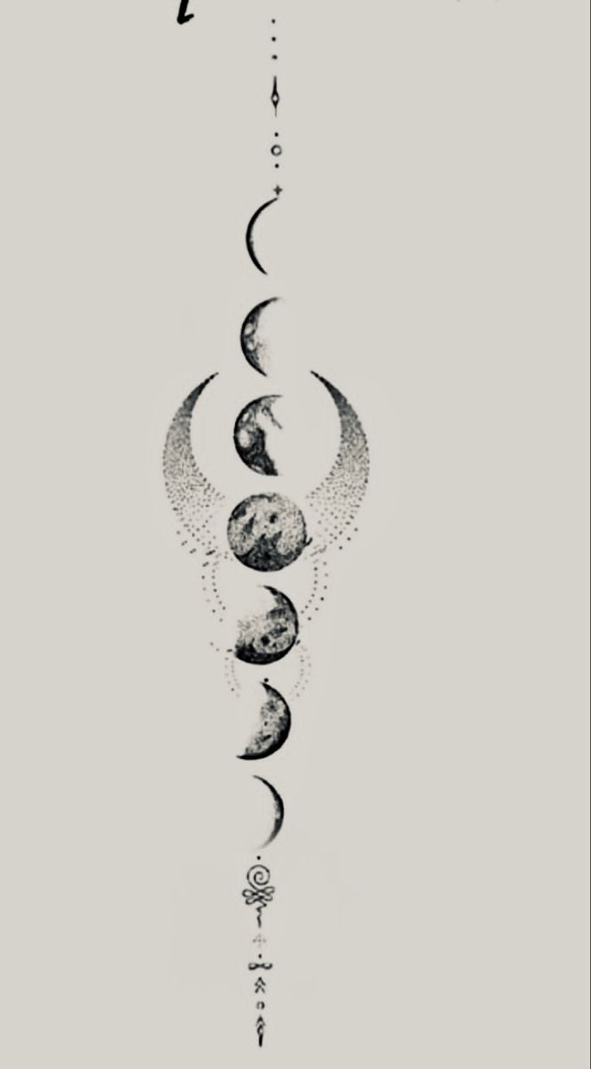 an artistic drawing of the moon and phases