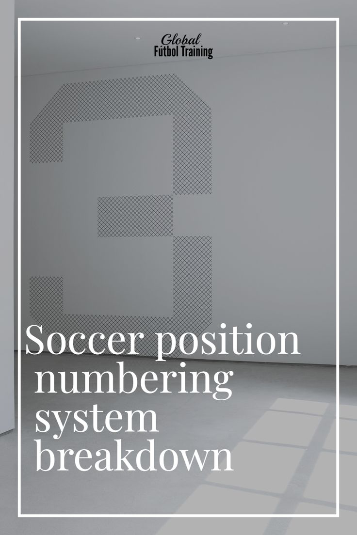 a white room with the words soccer position numbering system breakdown on it's wall