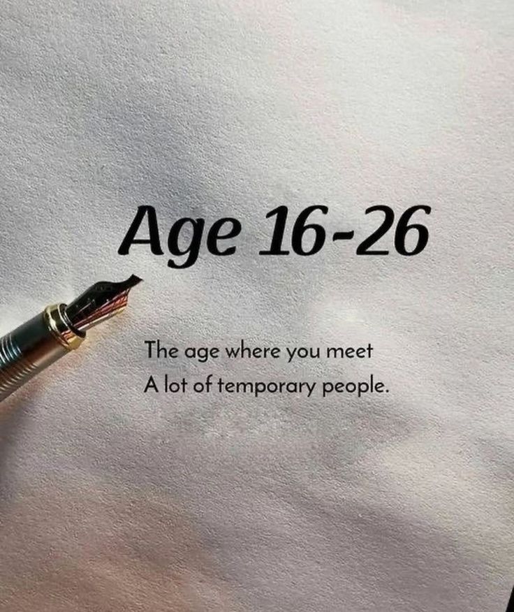 a pen on top of a piece of paper with the words age 16 - 26