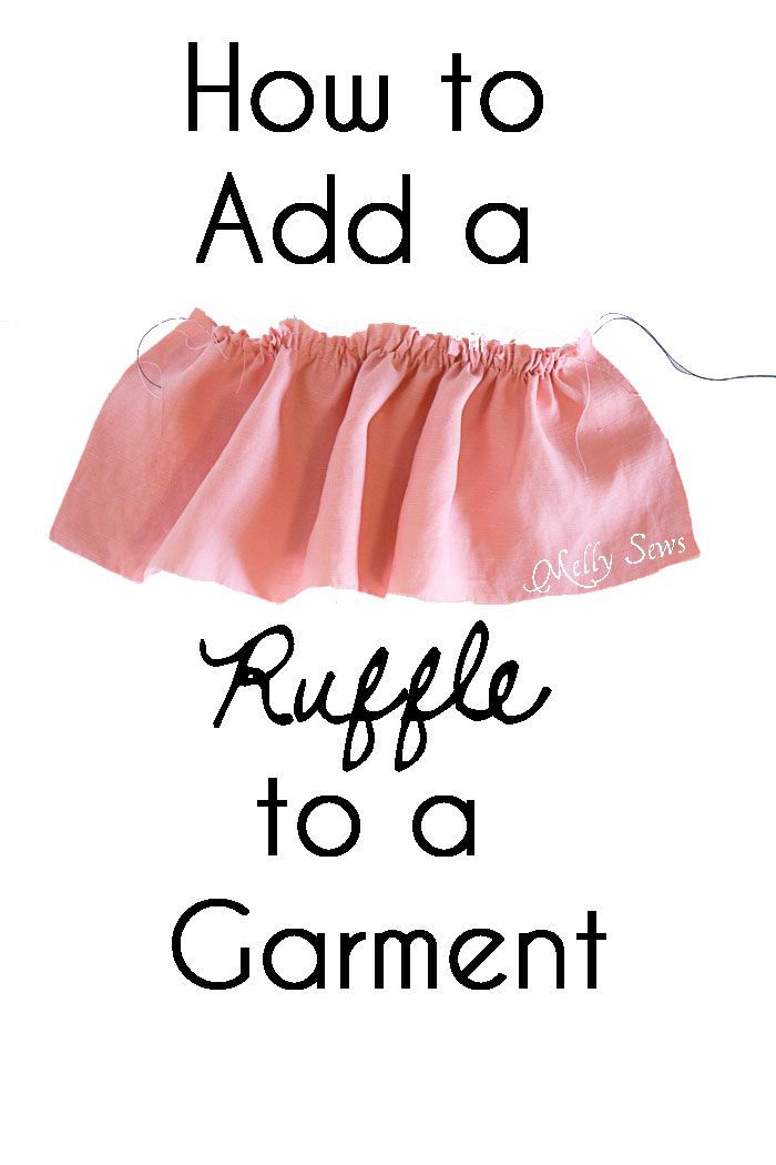 a pink skirt with the words how to add a ruffle to a garment on it