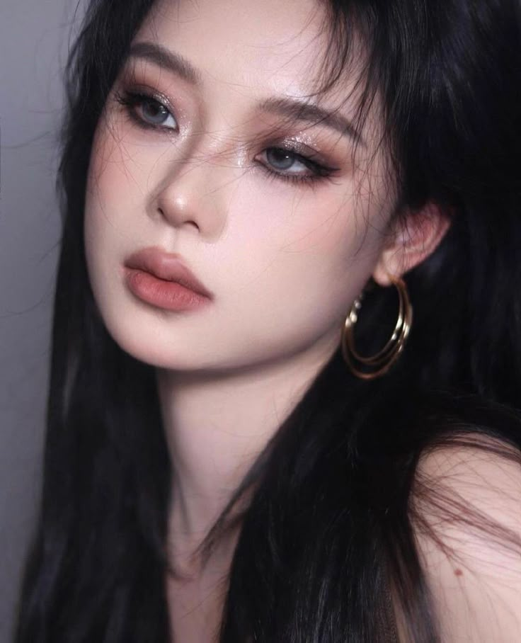 Makeup Layout, Feminine Makeup, Dark Makeup Looks, Asian Makeup Tutorials, Asian Makeup Looks, Dark Eye Makeup, Korean Eye Makeup, Formal Makeup, Ulzzang Makeup