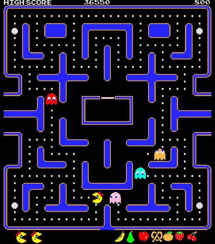 an old school computer game with pacman