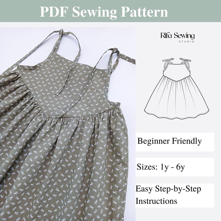 the sewing pattern for this dress is easy to sew, and has an adjustable neckline