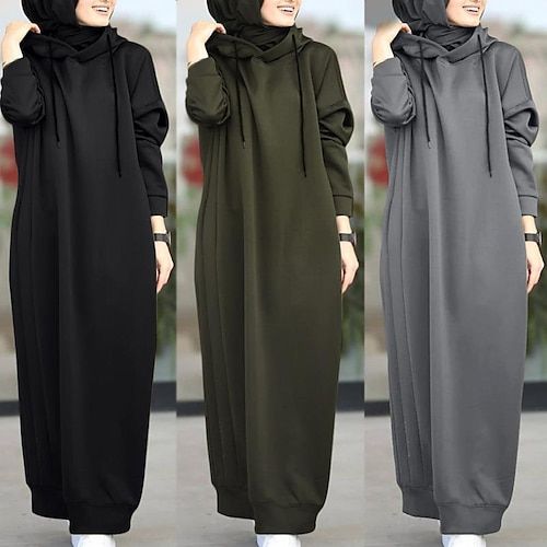 Sleeve Length:Long Sleeve; Gender:Women's; What's in the box:Dress; Types:Hoodies Robe,Dress; Holiday:Ramadan; Style:Arabic,Islamic,Dubai; Material:Polyester; Age Group:Adults'; Characters:Muslim,Arabian; Listing Date:02/23/2024 Hoodie Sweatshirt Dress, Kaftan Abaya, Mode Abaya, Long Sweater Dress, Muslim Dress, Hooded Dress, Elegant Dresses For Women, Oversized Dress, Long Dresses