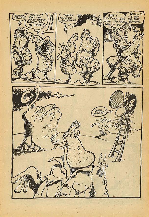 an old comic strip is shown in black and white, with cartoon characters on it