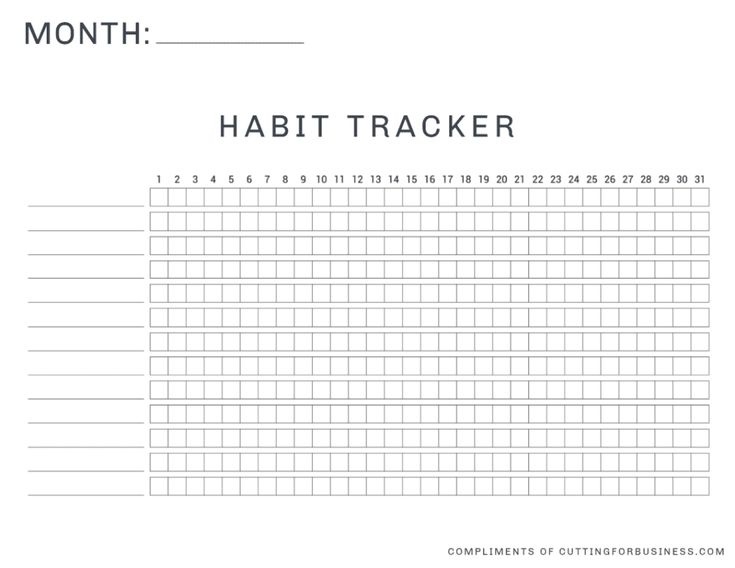 a printable habit tracker for the month