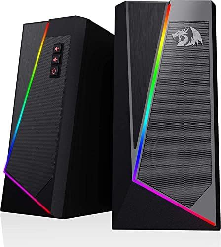 a black computer tower with a rainbow light on it's front and back sides