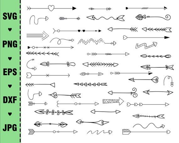 an image of different arrows and lines on a green background with the words svg png