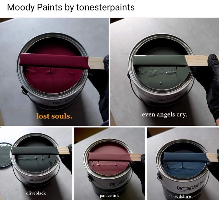 four pictures showing how to paint different types of furniture