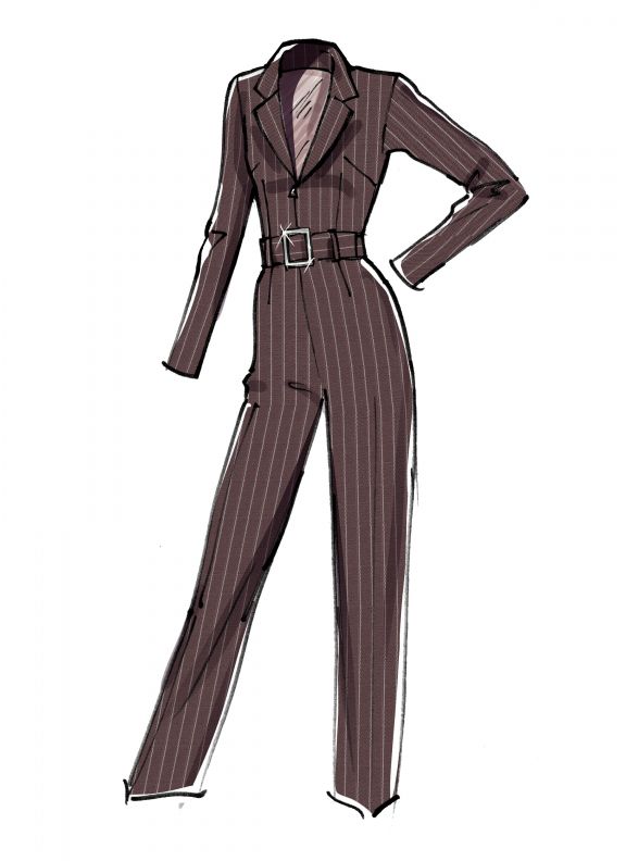 a drawing of a woman's suit and tie