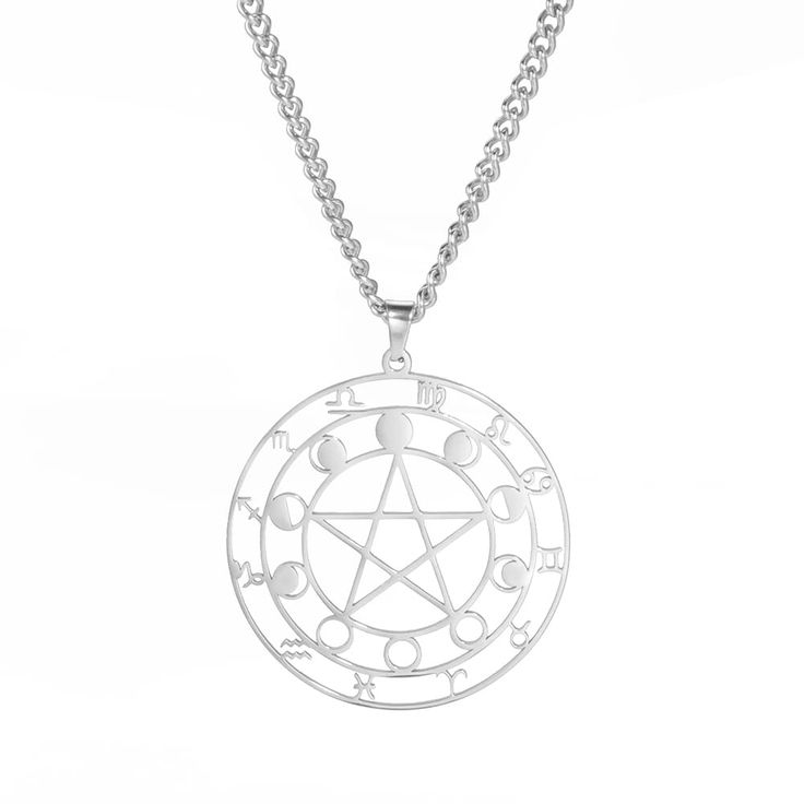 PRICES MAY VARY. Title: Dreamtimes Stainless Steel Pentagram Pendant Necklace 12 Constellation Pendant Celtics Star Moon Wiccan Pagan Necklace Magic Amulet Jewelry for Men Women. Product Type: Departments > Men > Jewelry > Necklaces Magic Amulet, Amulet Jewelry, Necklace Magic, Pagan Necklace, Pentagram Necklace, Pentagram Pendant, Mens Jewelry Necklace, Jewelry For Men, Star Moon