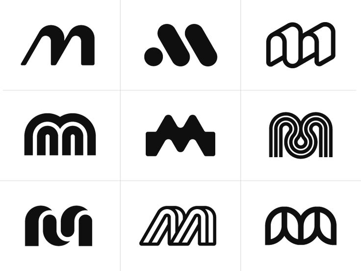 the letter m in different styles and sizes