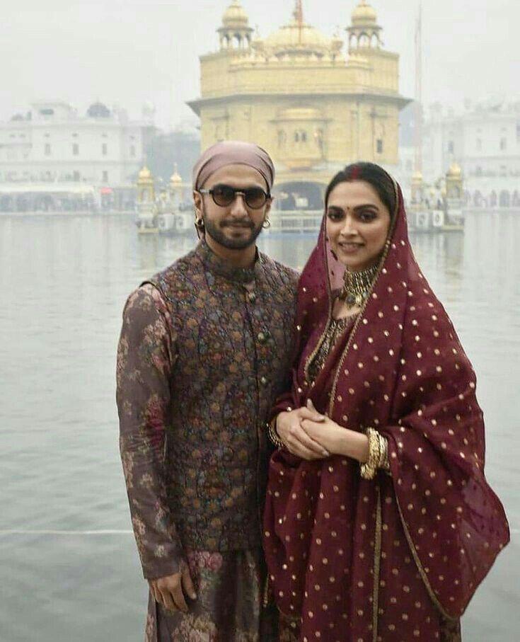 Deepika Padukone And Ranveer Singh, Sabyasachi Collection, Deepika Ranveer, Anniversary Outfit, Deepika Padukone Style, Bollywood Couples, Golden Temple, First Wedding Anniversary, Kareena Kapoor Khan