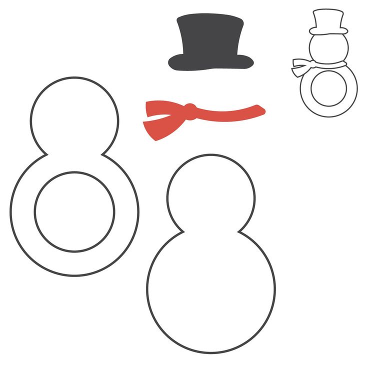 a snowman with a top hat and bow tie next to an image of the number eight