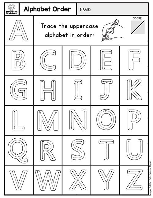 an alphabet order worksheet with the letters and numbers to be used in this activity