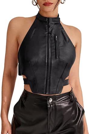 Leather Top Outfit, Leather Tank Top, Sci Fi Fashion, Leather Crop Top, Star Dust, 2024 Style, Dear Lord, Character Outfits, Amazon Women