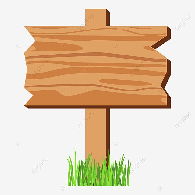 a wooden sign with grass on the ground, cartoon, wood png and psd