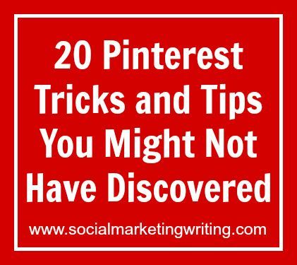 a red square with the words 20 pinterest tricks and tips you might not have discovered