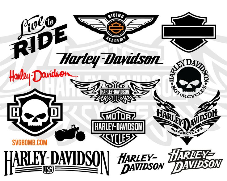 various harley davidson logos and emblems