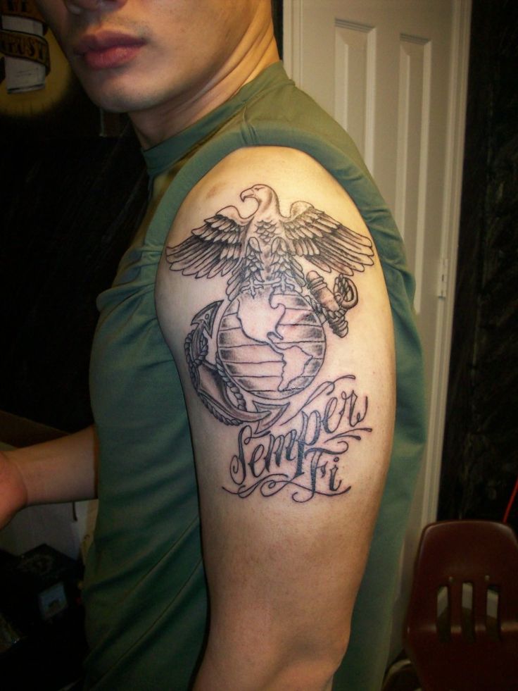 a man with a tattoo on his arm that says,'army girl'and an eagle