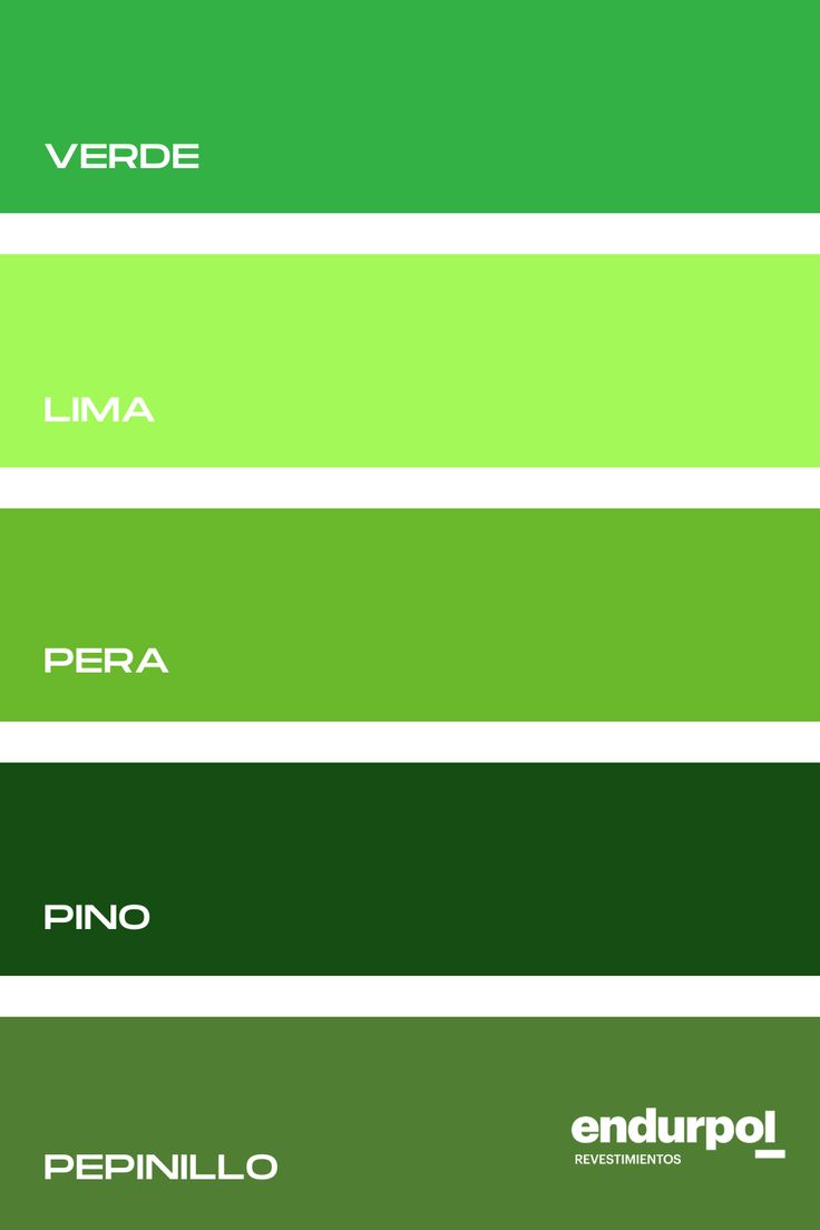 the green color scheme for an interior design project in mexico, with white lettering on it