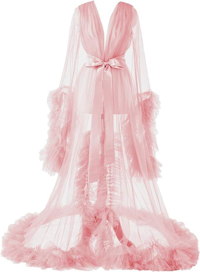 Bathrobe Photoshoot, Princess Lingerie, Fancy Robes, Wedding Nightgown, Long Bridal Robe, Princess Nightgowns, Pink Wardrobe, Wedding Scarf, Wedding Robe