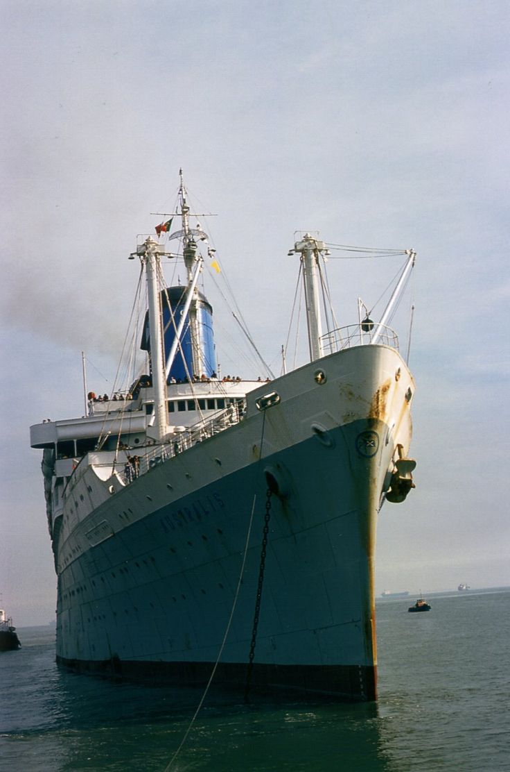 a large boat floating on top of the ocean