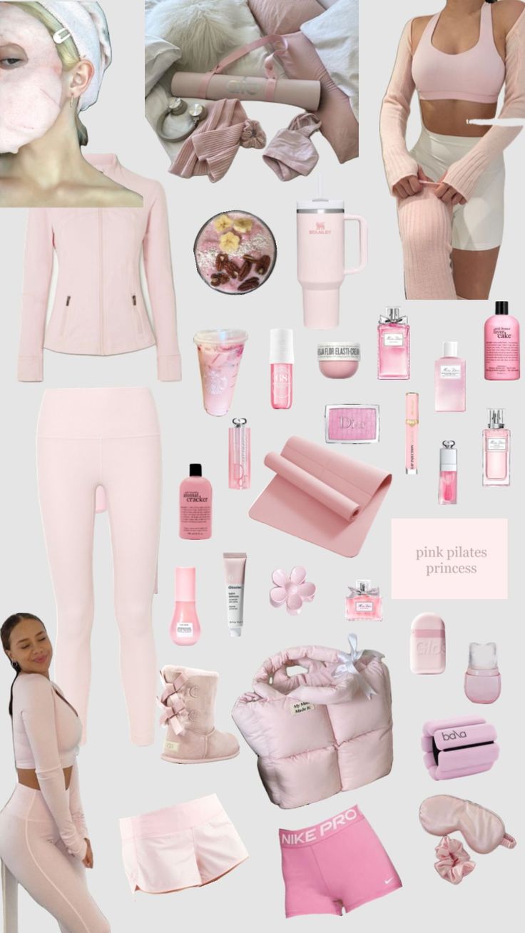 Pink pilates princess !! 🎀🧘🏻‍��♀️🎧🍵 Princess Aesthetic Outfits, Pink Pilates Princess, Pretty Pink Princess, Pink Pilates, Basic Skin Care Routine, Pilates Princess, Workout Fits, Healthy Girl, Pink Girly Things