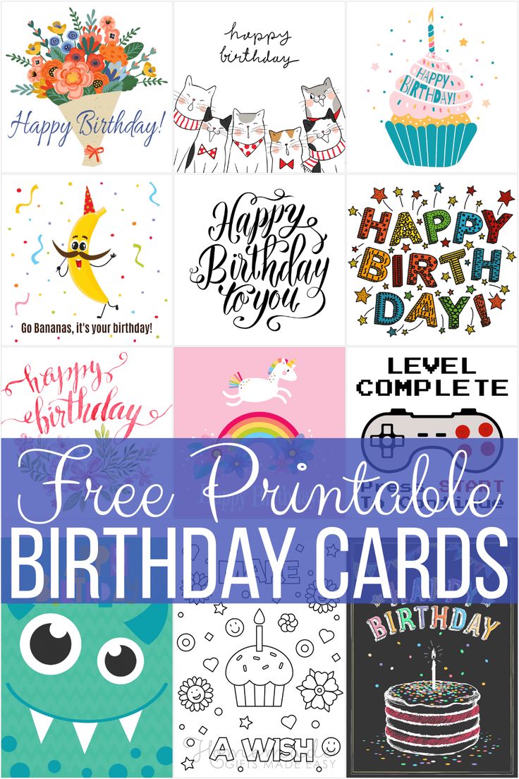 birthday cards with the words free printable birthday cards