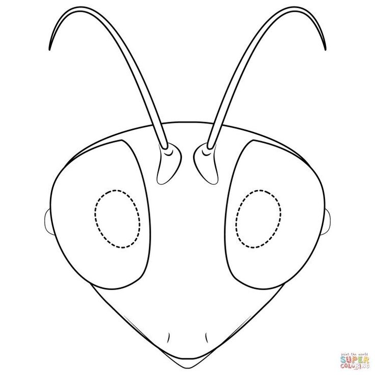 an animal mask with ears and eyes drawn in the shape of a heart, on a white