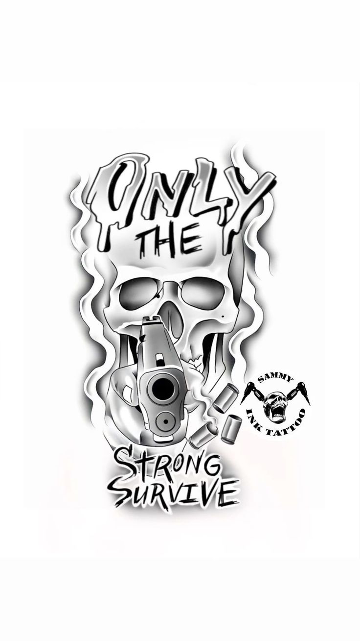 a sticker with the words only the strong survive written in black ink on it