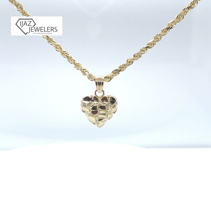 10K Yellow Gold Small Nugget Heart Pendant Nugget Jewelry, Gold Nugget Jewelry, Custom Gold Jewelry, 14kt Gold Jewelry, Xoxo Jewelry, Xo Jewelry, Dope Jewelry Accessories, Gold Pendants, Nugget Necklace