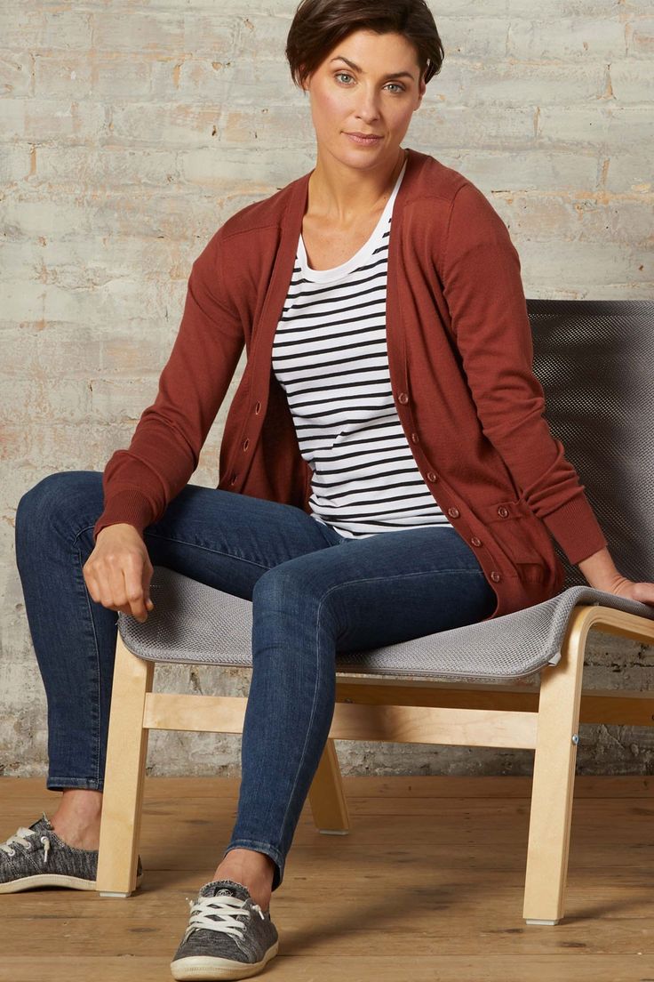 Fair Trade Organic Boyfriend Cardigan - Sweaters - Women Winter Cotton Cardigan For Everyday Wear, Cozy Cotton Cardigan With Ribbed Cuffs, Casual Brown Cardigan With Ribbed Cuffs, Brown Cotton Cardigan With Button Closure, Cotton Relaxed Fit Cardigan With Ribbed Cuffs, Solid Cotton Cardigan For Layering, Everyday Cotton Cardigan With Ribbed Cuffs, Relaxed Fit Cotton Cardigan With Ribbed Cuffs, Cotton Cardigan With Ribbed Cuffs And Relaxed Fit