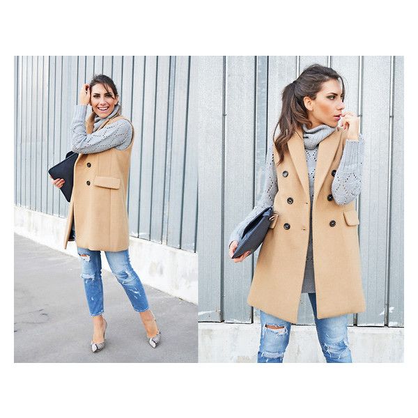 0 Sleeveless Coat Outfit, Sleeveless Jacket Outfit, Waistcoat Outfit, Camel Coat Outfit, Waistcoat Fashion, Chaleco Casual, Duster Vest, Sleeveless Coat, Fall Attire