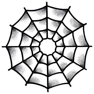 a black and white drawing of a spiderweaver's web on a white background