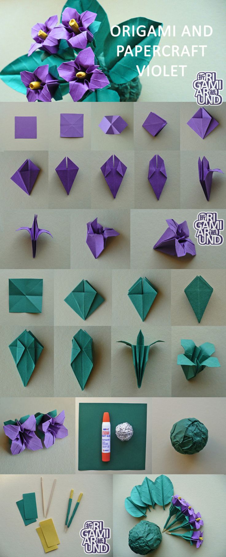 origami and papercraft violets are the perfect way to make beautiful flowers