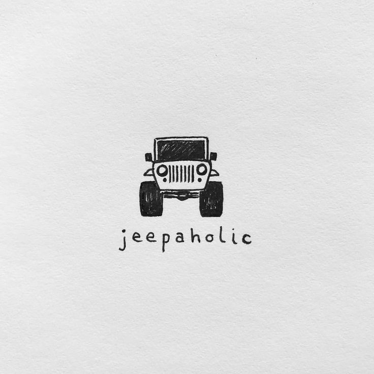 jeep logo on white paper with the word jeepholic written in black and grey