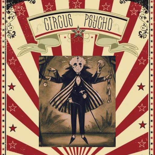 an old circus poster with a clown in the center and stars on it's sides