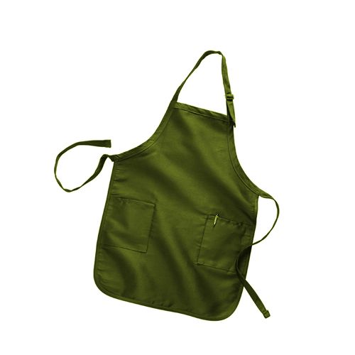 a green apron on a white background