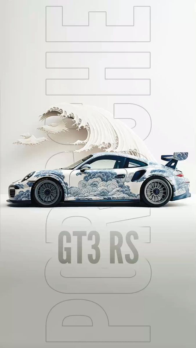 a car is shown with the words gt3 rs on it's back side