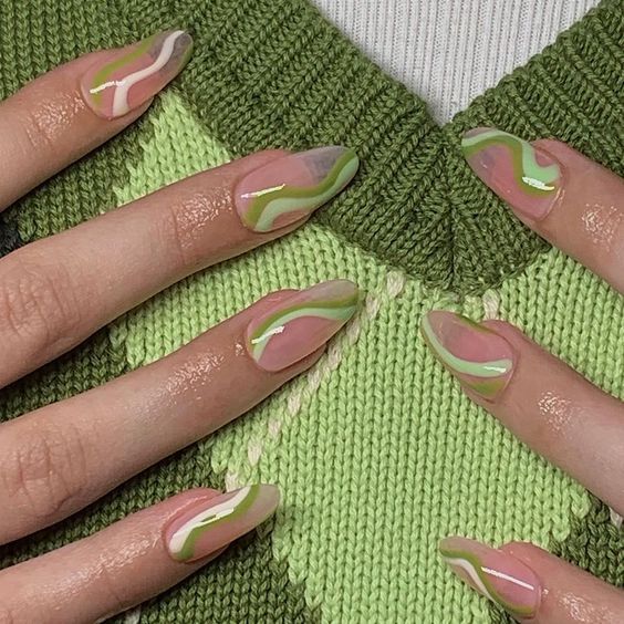 Green Acrylic Nails, Minimal Nails, Minimalist Nails, Fire Nails, Dream Nails, Funky Nails, Pretty Acrylic Nails, Short Acrylic Nails, Best Acrylic Nails