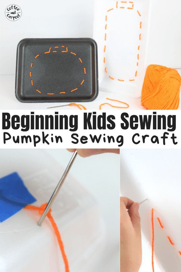 a collage of pictures showing how to sew pumpkins with the words beginning kids sewing