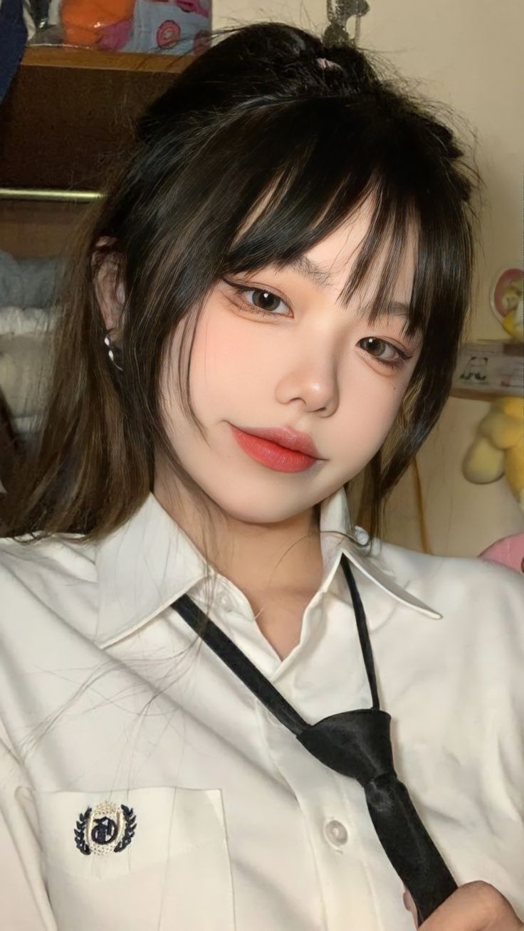 Haircut Length, Ulzzang Gril, French Braid Pigtails, Ulzzang Short Hair, Medium Haircut, Medium Long Haircuts, Long Hair Cuts, Medium Length Hair Cuts, Medium Long