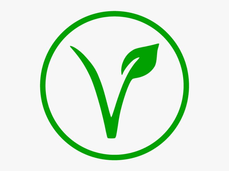 the v logo is shown in a green circle with leaves on it's side