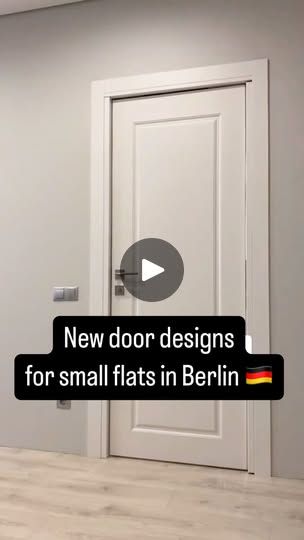 a white door with the words new door designs for small flats in berlin