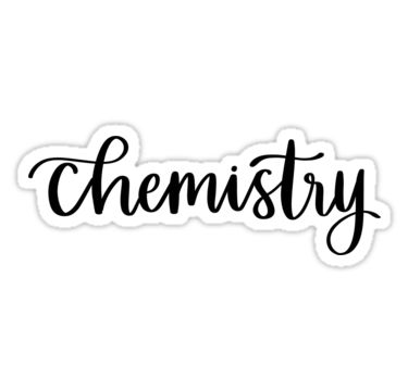 the word chemistry written in black ink on a white background