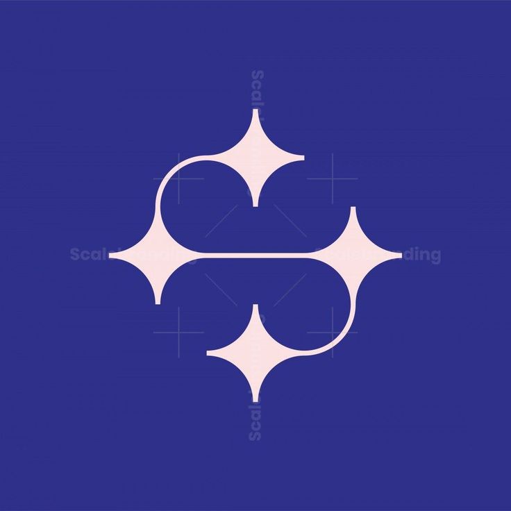 two circles with different shapes on a blue background