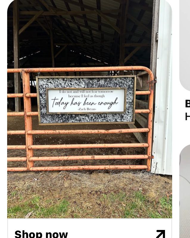 a sign that says today has been caught on the side of a barn with hay in it